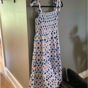 J Crew Smocked Tie Shoulder Sundress… size small